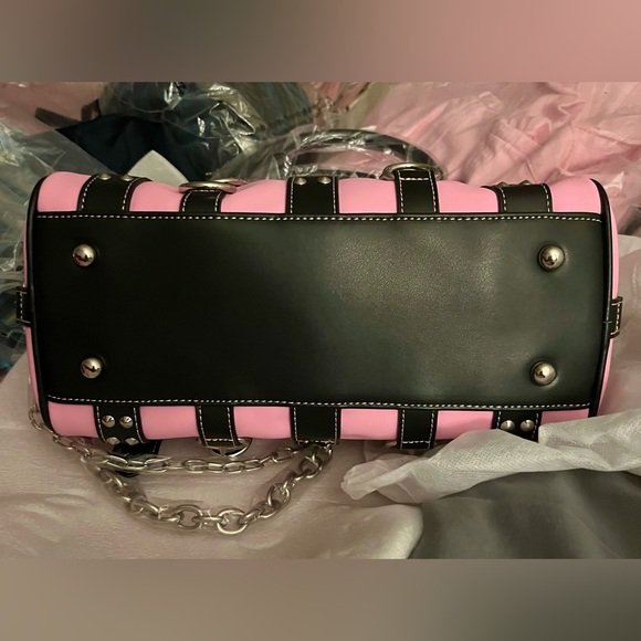 NWT - Current Mood Wicked Way Chain Stuffed Mini Duffel Bag Pink - Picture 5 of 9